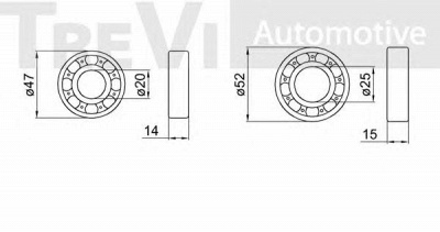 TREVI AUTOMOTIVE wb1743 -  Комплект подшипника ступицы колеса
